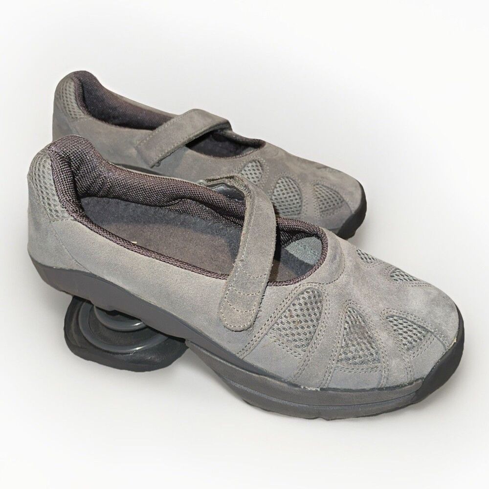 Z-Coil Mary Jane Womens W 10 Spring Heel Shoes Gray Suede Orthopedic